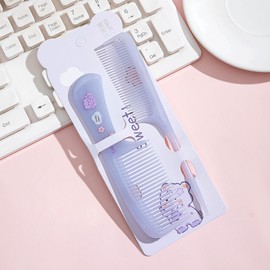 Small Cute Hair Comb,2 Piece Mini Hair Comb Set Toddler Combs For Girls Boys Kids Fine Tooth Comb Rat Tail Comb Detangling Comb Portable Hairdressing Styling Comb Hair Comb Gift For Wet Dry (Purple)