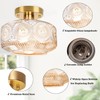 Jolydoly Semi Flush Mount Ceiling Light,Globe Glass Ceiling Light,Vintage Small