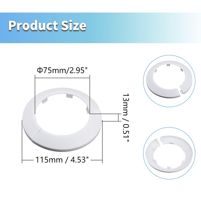 MroMax Fit 2.95" Outer Diameter Flange Water Pipe Cover Decoration