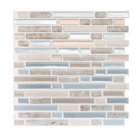 Smart Tiles Self Adhesive Wall Tiles - Bellagio Elena - 4 Sheets of 10.06" x 10.00" (25.55 x 25.40 cm) Kitchen and Bathroom Stick on Tiles - 3D Peel and Stick Backsplash