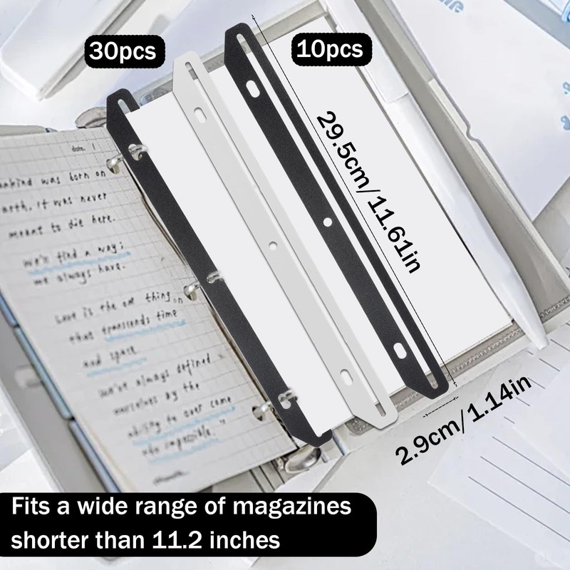 3 Hole Punched Magazine Holders, 40 PCS 3 Hole Punched