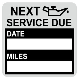 2 x 2 pulgadas, 102 etiquetas negras "Next Service Due" estáticas negras fáciles de quitar y cambiar de aceite, etiquetas estáticas para parabrisas