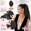 ALXNAN Wavy Curly Ponytail Extension, 18" Black With Highlights Drawstring