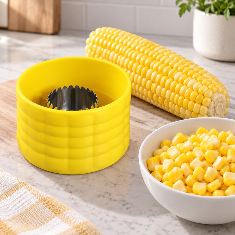 Corn Stripper for Easy Kernel Removal – Yellow Manual Cob