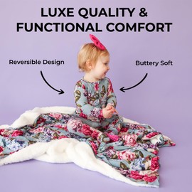 Posh Peanut Super Soft Baby Blankets for Boys, Girls & Newborns - Plush Patoo Stroller Blanket in Viscose from Bamboo (40" x 40") Lacey
