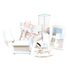 Melody Jane Dollhouse Blue & White Bedroom Furniture Set with