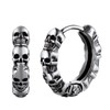 U7 Skull Hoop Earrings Men Stainless Steel Gothic Punk Jewelry
