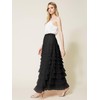 Mincib Womens Long Tulle Skirt A Line Ruffle Tiered Layered
