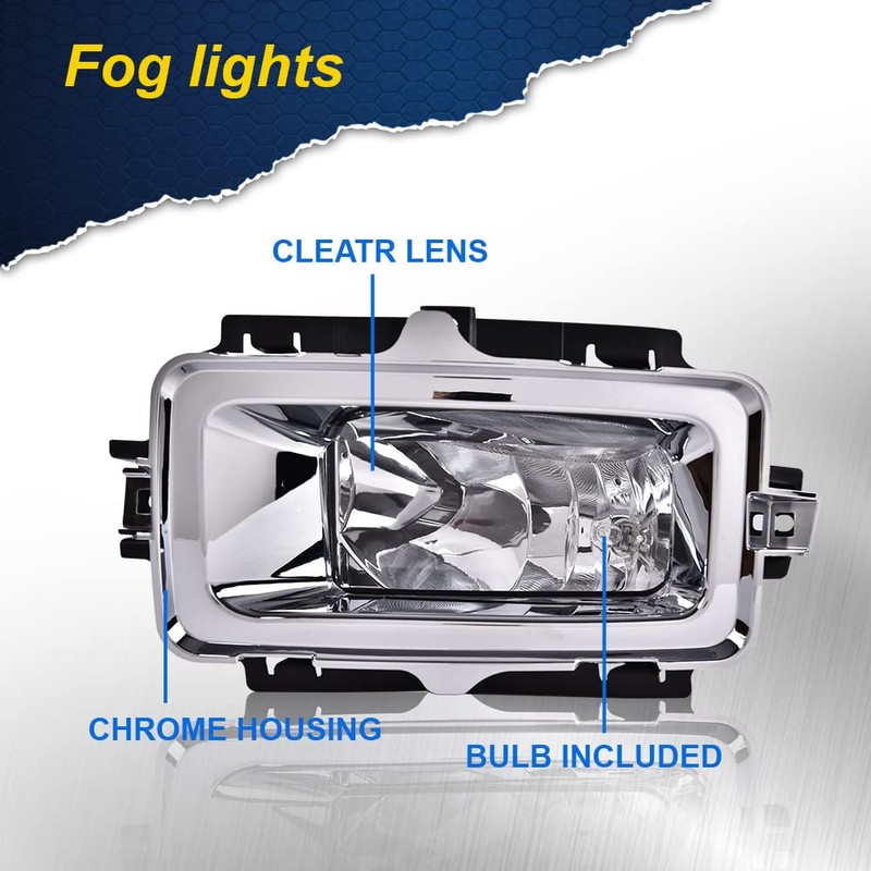 DOTCOM Fog Lights Lamp Compatible with Chevy Silverado 2013 2014
