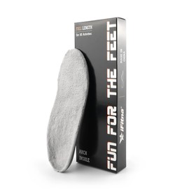 Comfortable arch support, warm insoles, running shoe, warm orthopaedic insoles for arch support and cushion, unisex (size: EU 44–45, length: 29 cm, grey)