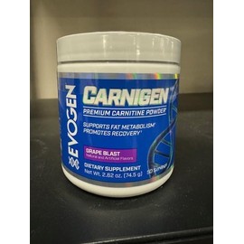 Evogen Carnigen, Tartrato De Carnitina, En Polvo, Acetyl-L-Carnitina, Fumarato De Carnitina, Bioperina, Uva - 2.33 Oz, 66 G, 50 Servings              