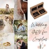 Wood Double Ring Box for Wedding Ceremony - Engraved Wooden