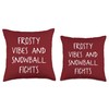 Frosty Vibes And Snowball Fights Throw Pillow
