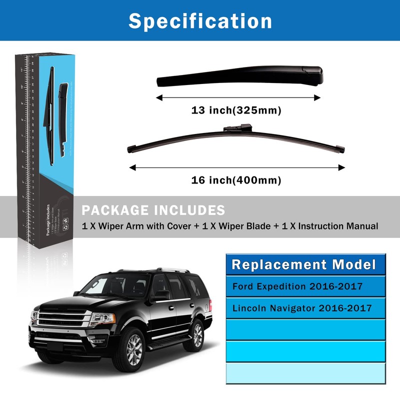 WTI Rear Wiper Arm Blade Set Compatible With Ford Expedition