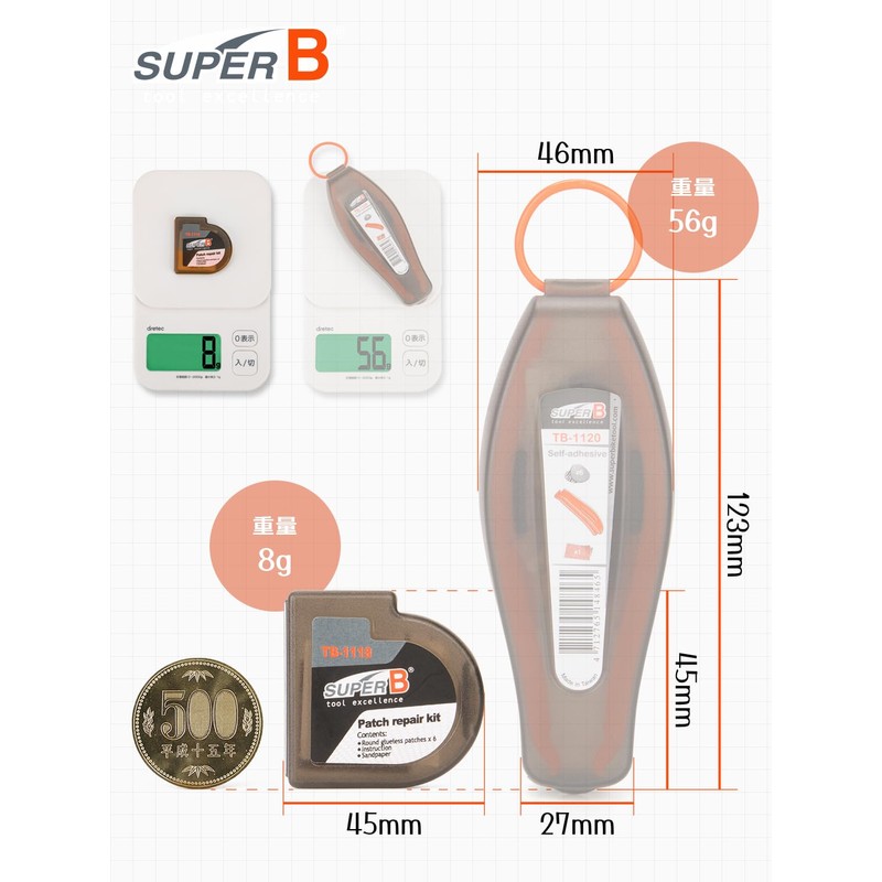 SUPER B Bicycle Puncture Repair Kit Portable for Road Bikes