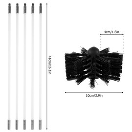 12pcs Chimney Sweep Kit,15 FT Duct Vent Cleaning Brush Kit with 1 Nylon Brush Heads and 11Rods Detachable,Chimney Sweep Set Kit for Fireplace Dryer Vent Sewage Pipe Fume Hood