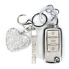YIKECASE Key Fob Cover with Diamond Keychain Fit for VW