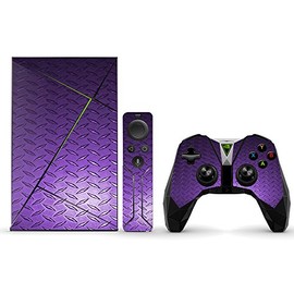 MightySkins Skin Compatible with NVIDIA Shield TV (2017) wrap Cover Sticker Skins Purple Diamond Plate