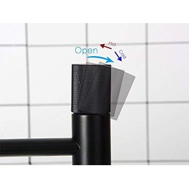 DUSJYOHRD Rose Gold Brass Bathroom Basin Faucet Knurling Handle Deck Mounted Hot Cold Water Mixer Tap(Black with Rose Gold)