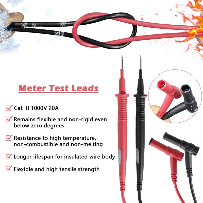 New Meter Test Leads Cat III 1000V 20A Replacement for