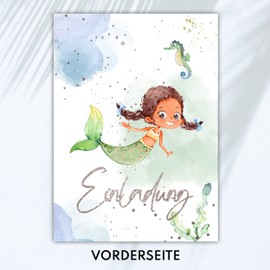 Gentle North 15 x Children's Birthday Party Invitations (A6) - Mermaid Party Invitations for Children's Birthday for Boys, Girls, Teenagers & Teenagers - Invitations for Birthday Party