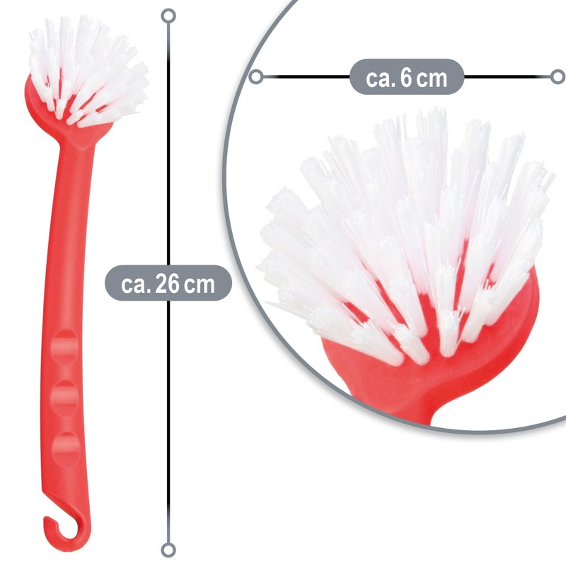 com-four® 4 x Washing Up Brush, Kitchen Brush for Washing,