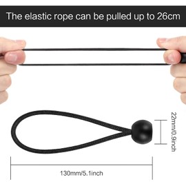 Black Ball Bungee Cords,20Pcs Bungee Cord with Balls,Heavy Duty Heavyweight Tarp Ball Bungee,Elastic Ties Bungee Toggles Ties,Canopy Tarp Tie Down Cord,Canopy Bungee Cord Balls,Tarp Canopy Bungee Ball