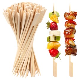 ANTETOK 100 Pieces Bamboo Skewers 20cm, Premium Food Grade BBQ Skewers Bamboo Cocktail Sticks for Finger Food, Kebab, Canape, Marshmallow, Fruit and Burger