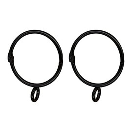 25pcs Curtain Rings, Curtain Opening Rings, Metal Hooks, Curtain Buckles, Curtain Accessories, Hanging Ring Fixing Accessories (Black 38mm/1.4inch)