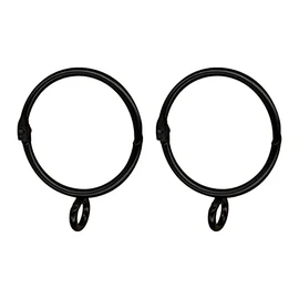 25pcs Curtain Rings, Curtain Opening Rings, Metal Hooks, Curtain Buckles, Curtain Accessories, Hanging Ring Fixing Accessories (Black 38mm/1.4inch)