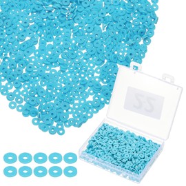 PATIKIL Clay Beads, 1000 Pcs Sky Blue Heishi Beads 6mm Flat Polymer Clay Beads Friendship Bracelet DIY Kit for Jewelry Necklace Earring Making