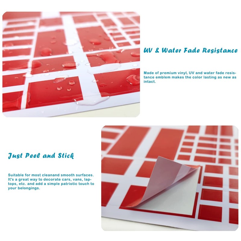 QQSD Denmark Flag Sticker Danish Decal in Multiple Sizes, 3