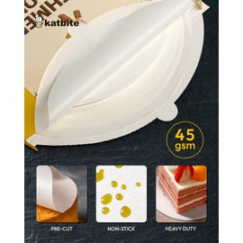 Katbite 200Pcs 5 Inch Parchment Paper Rounds, Extra Strong Heavy Duty & Non-stick for Patty Separating, Freezing, Springform Cake Tin, Toaster Oven, Tortilla Press