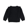 RuffleButts Black Sweater Knit Ruffle Trim Cardigan - 6-12m