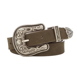 Lucky Brand Women's Style Fashion Leather Belt with Metal Buckle, Suede Western-Olive, Small