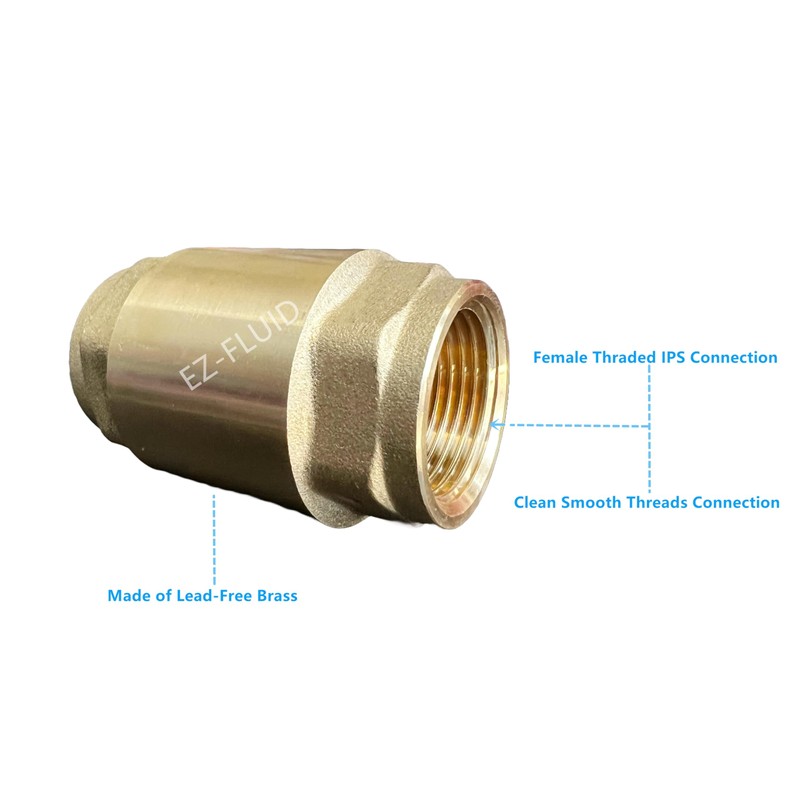 (1Pc) EZ-Fluid 1/2" IPS Thread Female Heavy Duty Brass In-Line