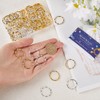 SUNNYCLUE 1 Box 100Pcs Bezel Charms Alloy Linking Rings Circle