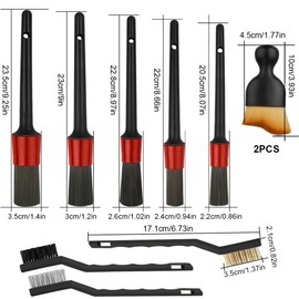 Puedno 10pcs Car Detailing Brush Set, Car Interior Detailing Brushes Ultra-Soft Interior Cleaning Brushes, Auto Dust Removal Brushes for Cleaning Interior Exterior