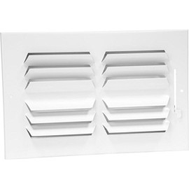 HVAC Premium 12''w x 8''h 2-Way-Horizontal Fixed Curved Blade AIR Supply Diffuser - Vent Duct Cover - Grille Register - Sidewall or Ceiling - High Airflow - White