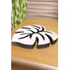 AndLaki Monstera Trivet, Stylish, Wood, Made in Japan (Natural, Large)