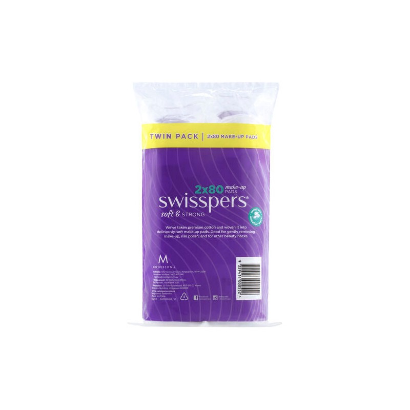 Swisspers Make-Up Pads 2x80 Pack