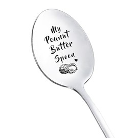 Peanut Butter Gift Spoons for Women Men Funny My Peanut Butter Spoon for Dad Wife Cofee PB Lovers Gifts for Him Her Christmas Birthday Gift for Peanut Butter Lovers Gift Spoon
