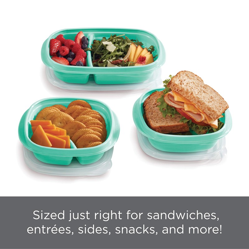 Rubbermaid 50-Piece Food Storage Containers Set with Lids, Teal Splash