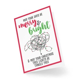 Funny Christmas Cards | May Your Days Be Merry & Bright Xmas Lights Card | For Her Him Novelty Joke Banter Adult Festive Sarcasm | CBH720