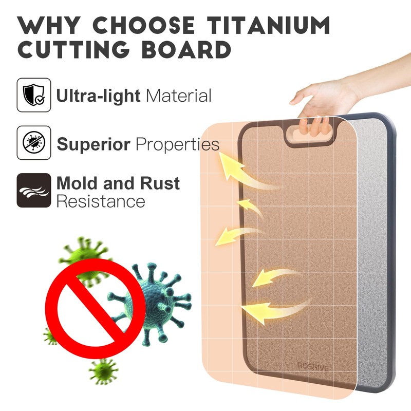 Titanium Cutting Board Double Sided Crystallization Cutting Boards for Kitchen