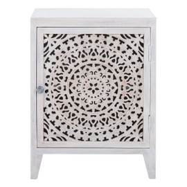 Safavieh Home Thea Brown 1-door Carved Mandala Nightstand