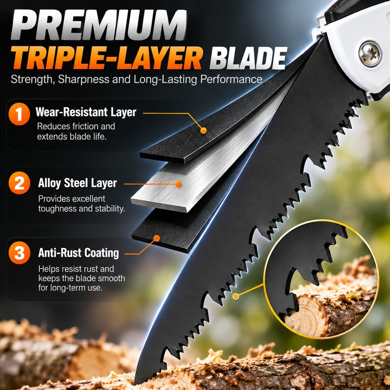Folding Hand Saw for Tree Pruning and Wood Cutting –