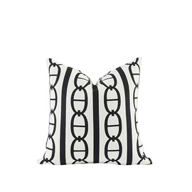 Croker Horse New 18x18'' inches Throw Pillow Cushion Covers - Black Pignose Horseshoe White Color Chenille Jacquard Embroidery Luxury Modern Style Couch Sofa Bed Pillow Cover for Living Room Bedroom