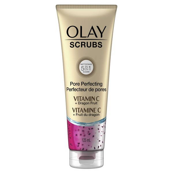 Olay Pore Perfecting Face Scrub with Vitamin C and Dragon Fruit, 4.2 Fl Oz