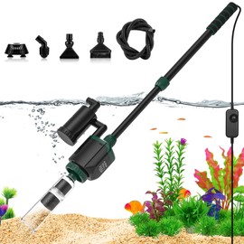 AQQA Fish Tank Cleaner, 34W 600GPH DC Gravel Vacuum for Aquarium, 6 in 1 Aquarium Vacuum Gravel Cleaner Adjustable Water Flow Cleaning Tools for Change Water Wash Sand Water Filter Water Circulation